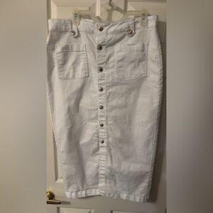 d. jeans White Denim Skirt with Button Front